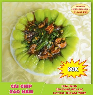 Cải chíp xào nấm